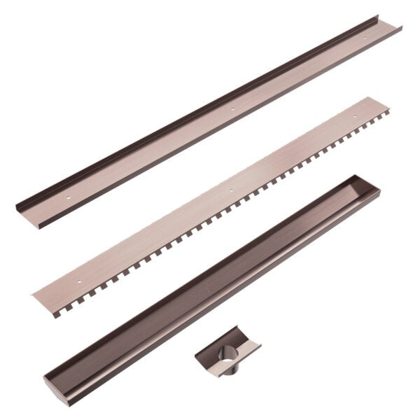 Owen & Finch Douchegoot Met Tegelrooster Brushed Satin Bronze PVD 900mm