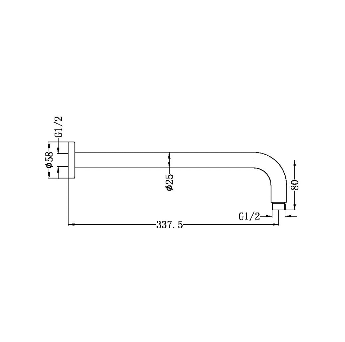 Owen & Finch Gebogen Wandarm Brushed Grafiet PVD