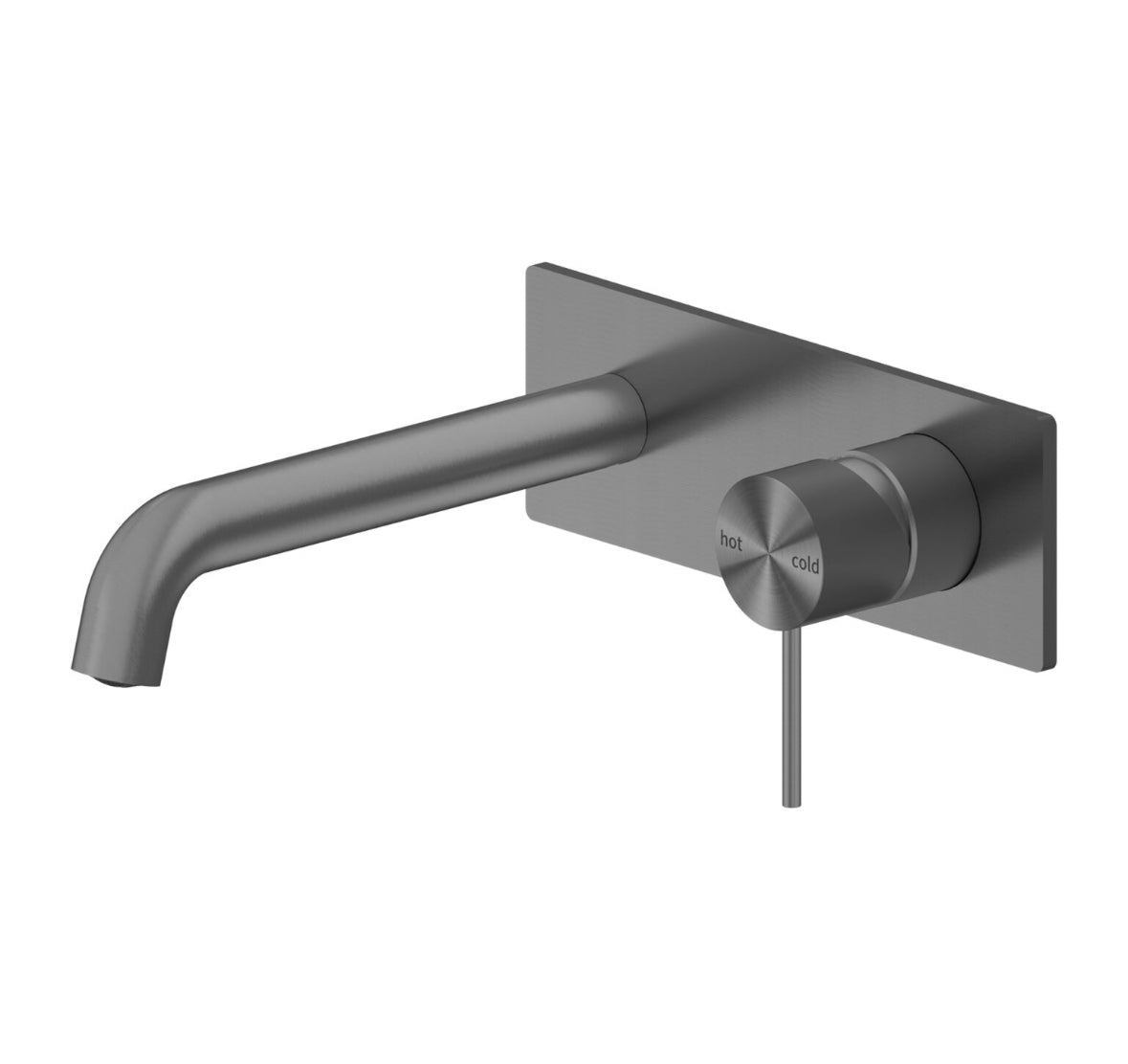 Owen & Finch Mecca 2-Gats Inbouw Wastafelmengkraan Met Achterplaat Brushed Gun Metal PVD