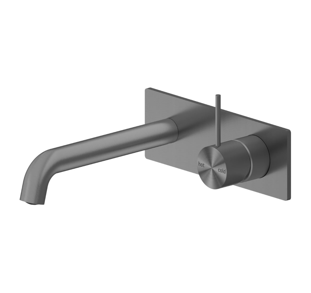 Owen & Finch Mecca 2-Gats Inbouw Wastafelmengkraan Met Achterplaat Brushed Gun Metal PVD