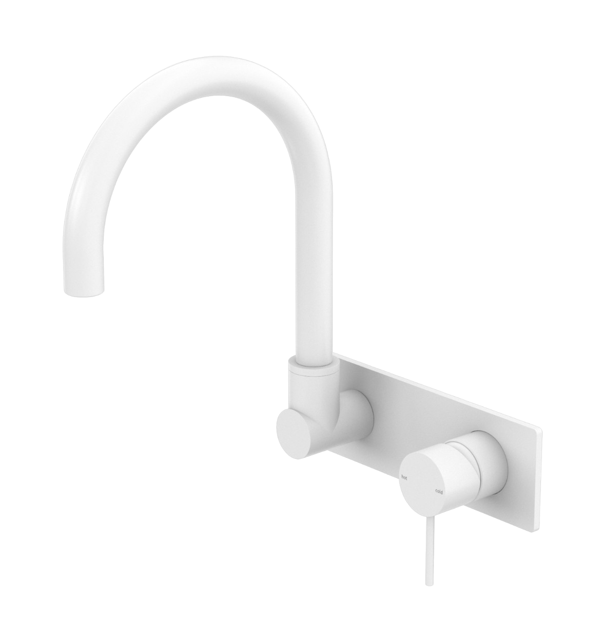 Owen & Finch Mecca 2-Gats Inbouw Draaibare Wastafel- Badmengkraan Met Achterplaat Matte White