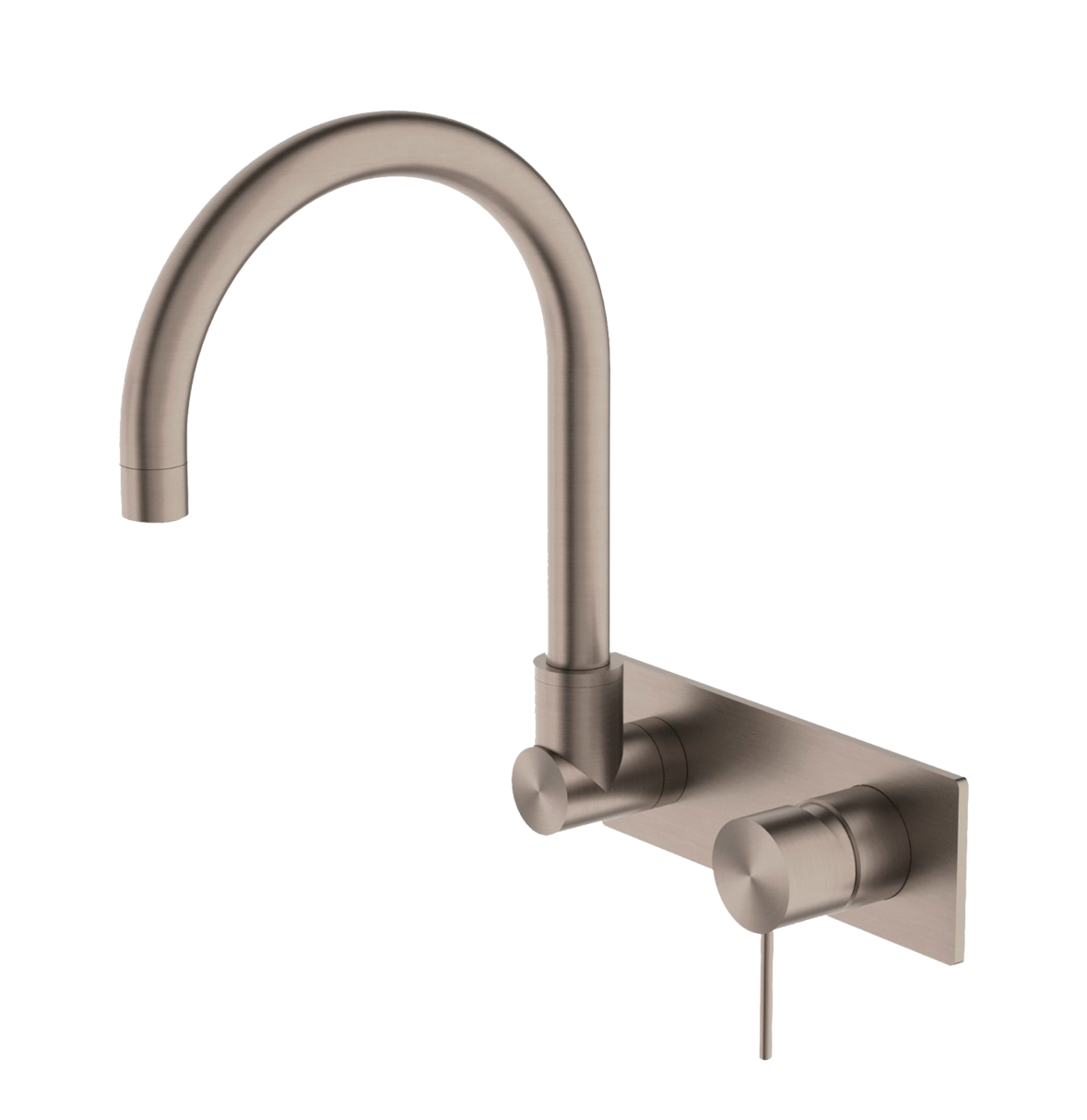 Owen & Finch Mecca 2-Gats Inbouw Draaibare Wastafel- Badmengkraan Met Achterplaat Brushed Champagne Gold PVD