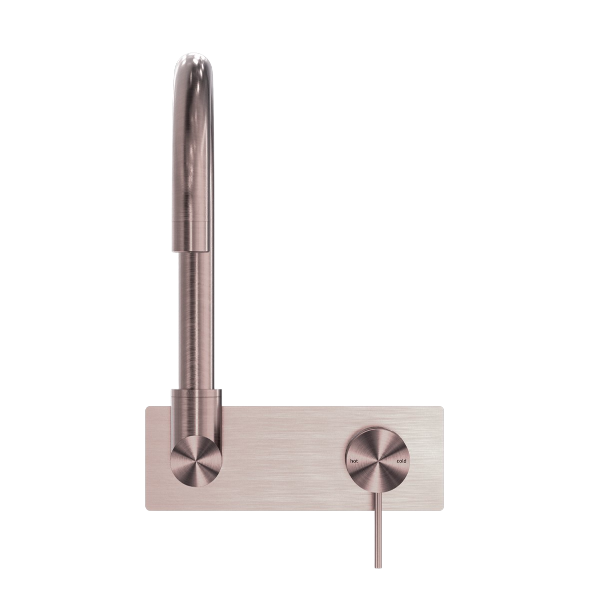 Owen & Finch Mecca 2-Gats Inbouw Draaibare Wastafel- Badmengkraan Met Achterplaat Brushed Champagne Gold PVD