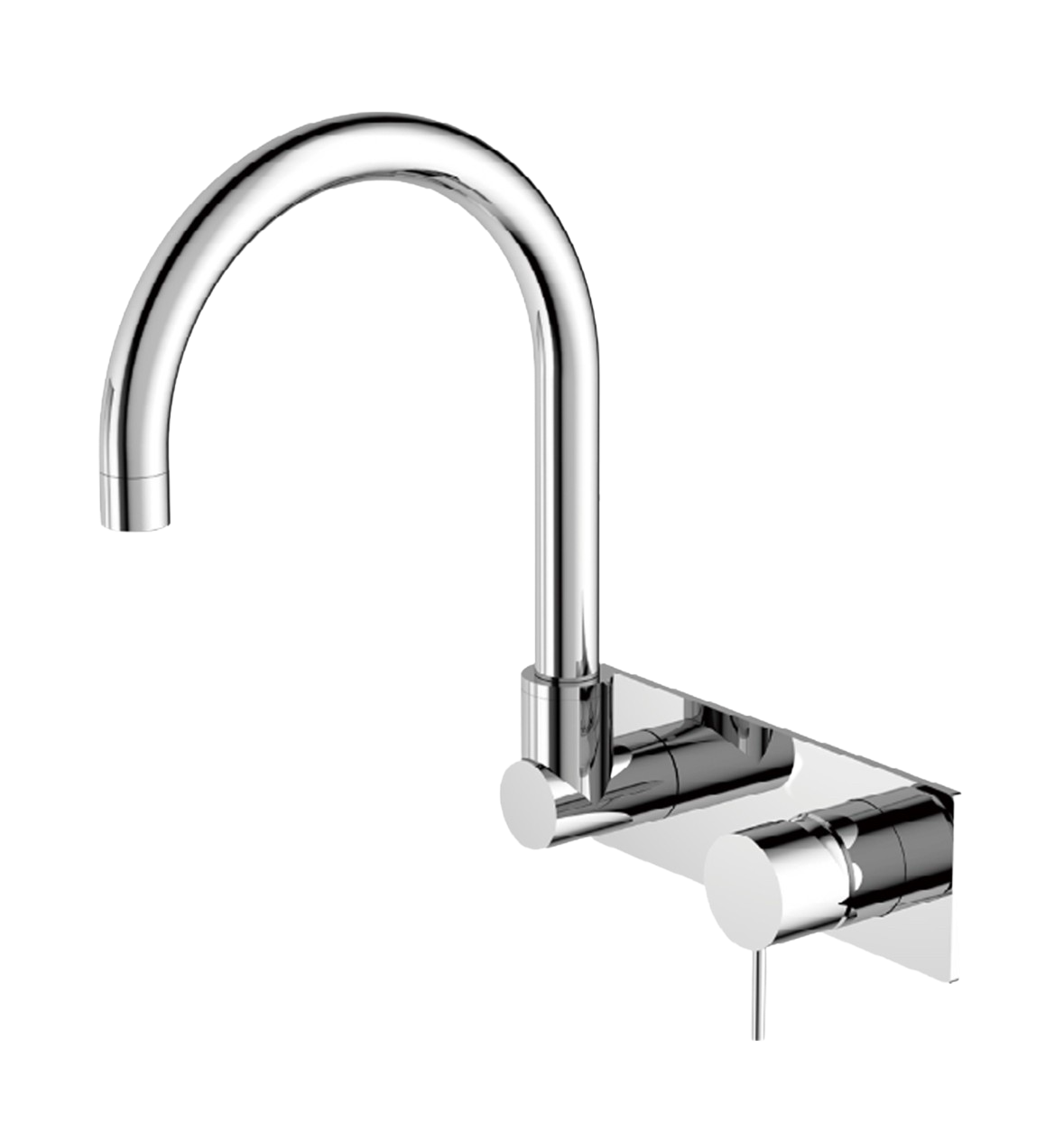 Owen & Finch Mecca 2-Gats Inbouw Draaibare Wastafel- Badmengkraan Met Achterplaat Chrome