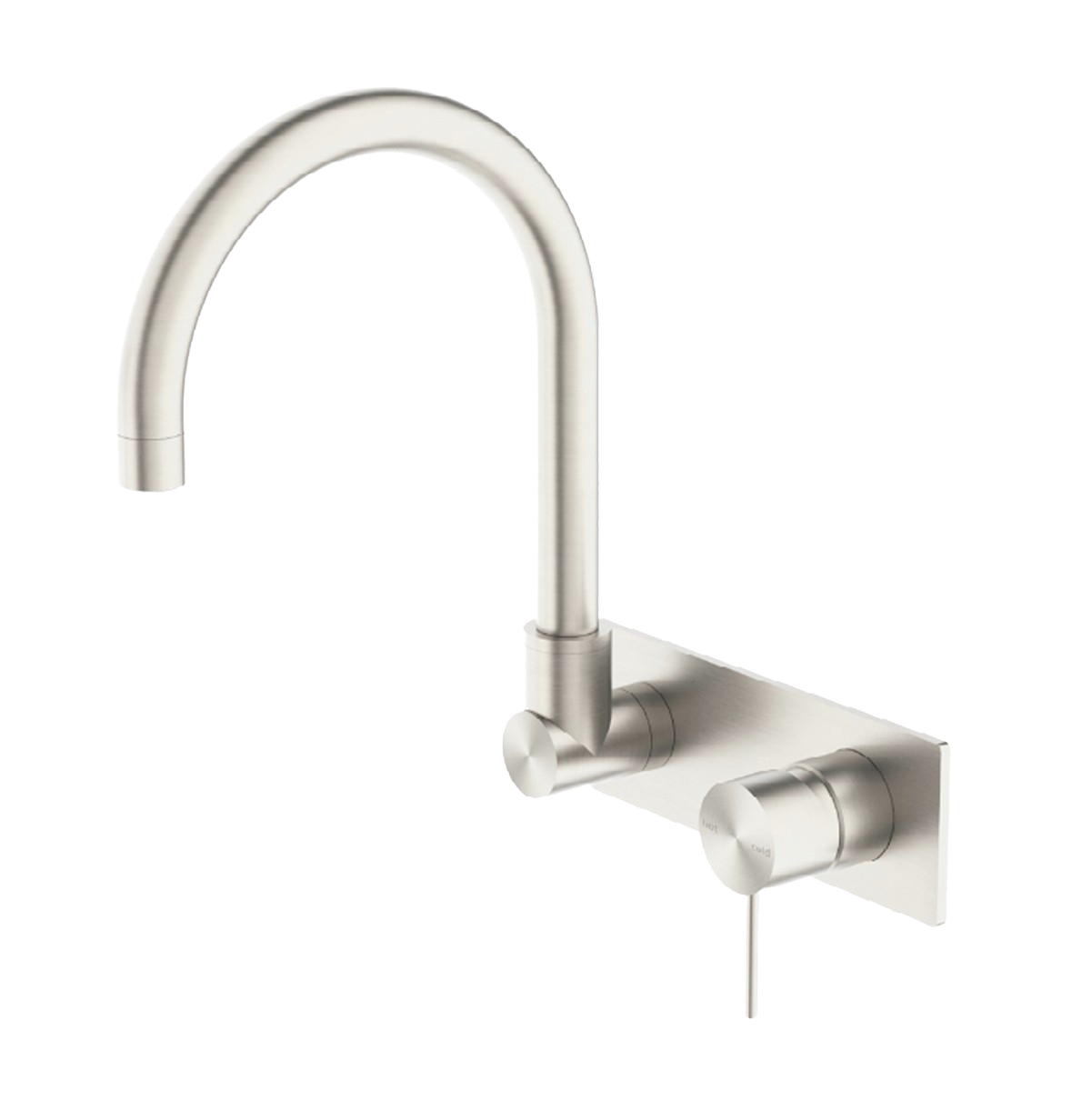 Owen & Finch Mecca 2-Gats Inbouw Draaibare Wastafel- Badmengkraan Met Achterplaat Brushed Nickel