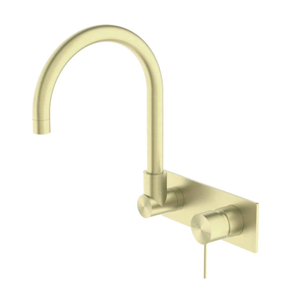 Owen & Finch Mecca 2-Gats Inbouw Draaibare Wastafel- Badmengkraan Met Achterplaat Brushed Champagne Gold PVD