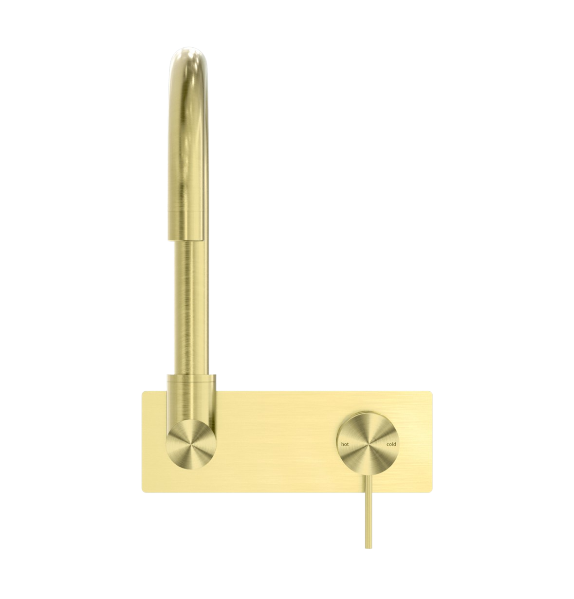 Owen & Finch Mecca 2-Gats Inbouw Draaibare Wastafel- Badmengkraan Met Achterplaat Brushed Champagne Gold PVD