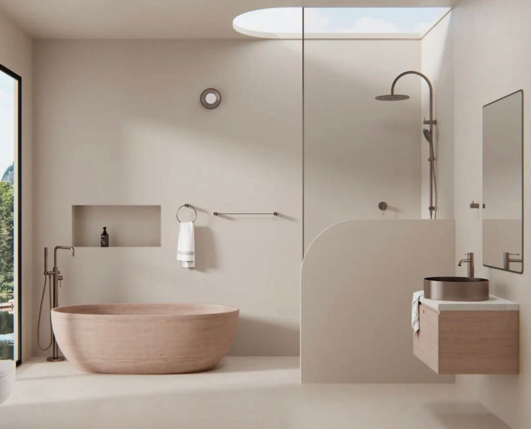 Owen & Finch Opal Vrijstaande Badmengkraan Met Handdouche Brushed Champagne Gold PVD