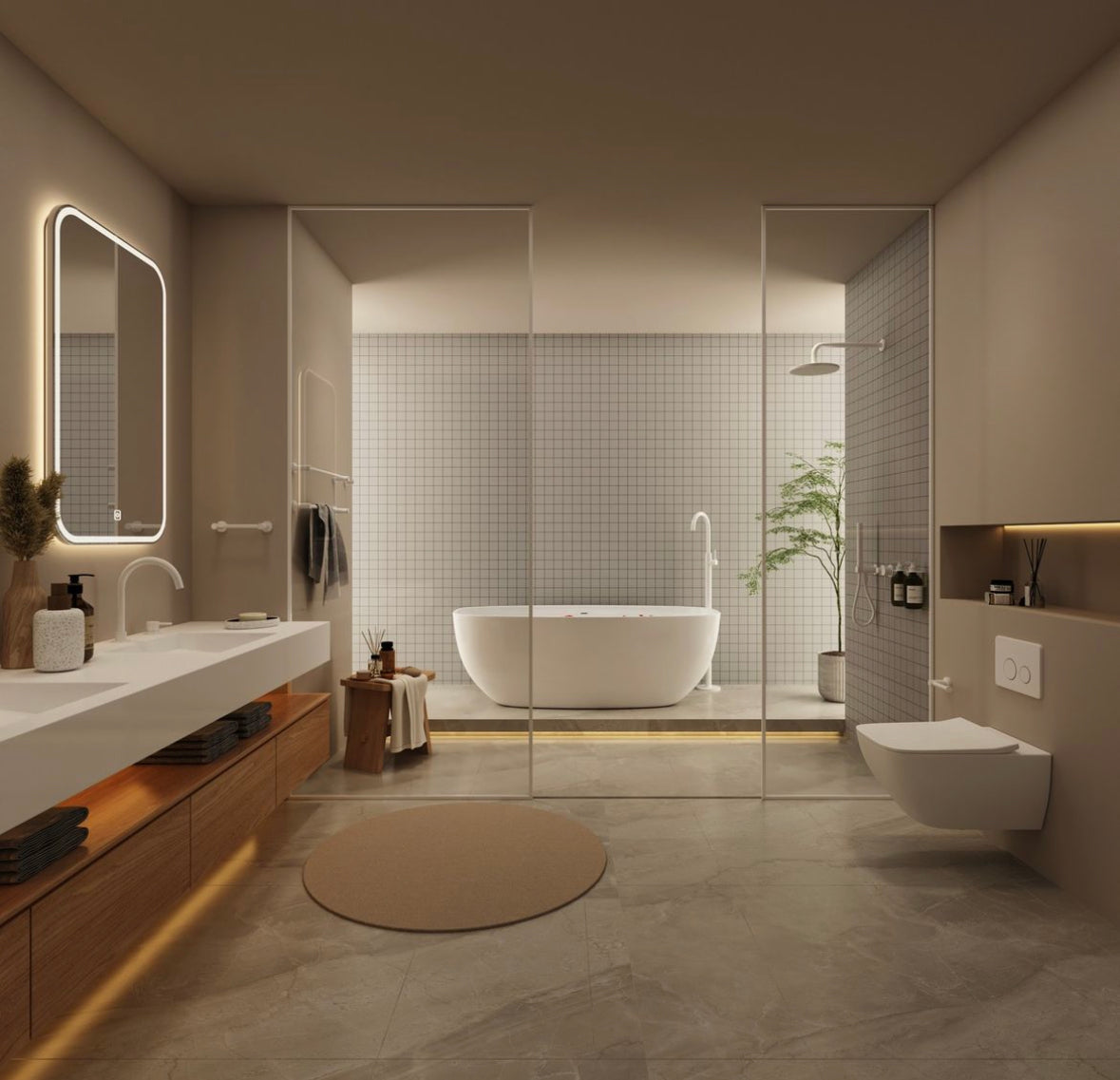 Owen & Finch Mecca 2-Gats Inbouw Douche - Badmengkraan Met Verticale Omstelling Matte White