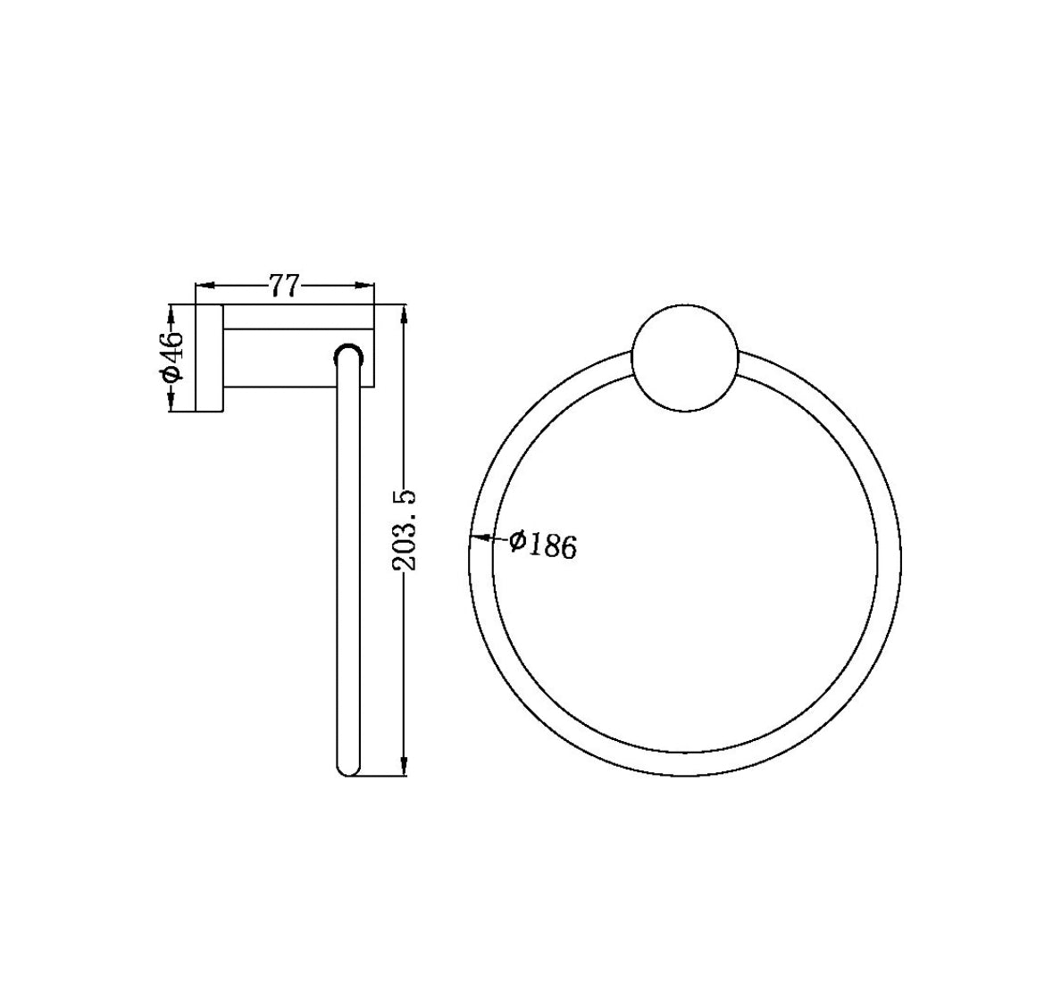 Owen & Finch Mecca Handdoekring Brushed Nickel