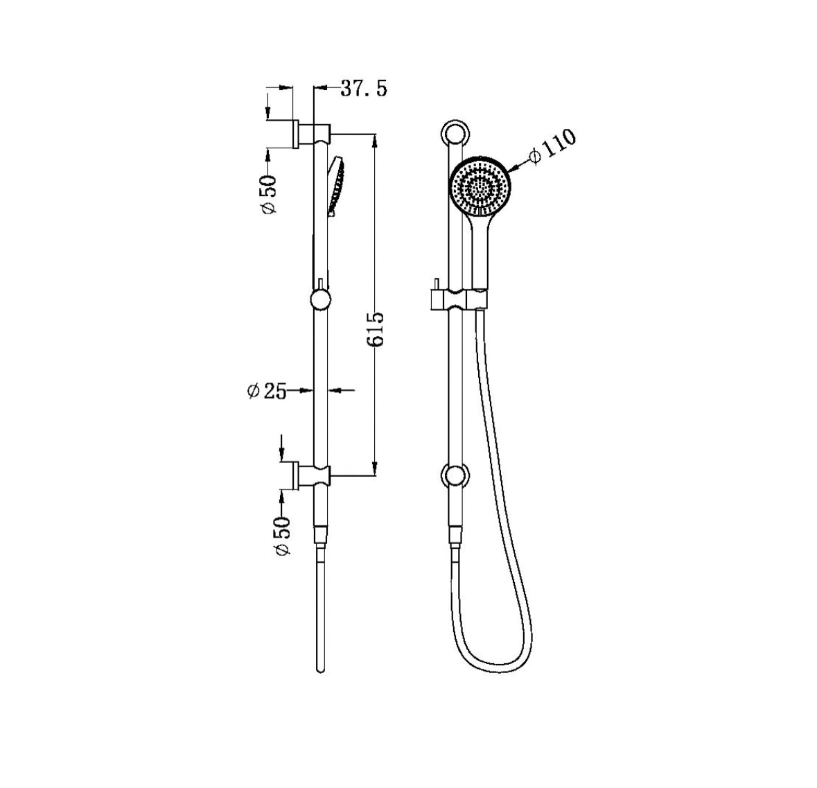 Owen & Finch Mecca Handdouche Met Stang Matte White