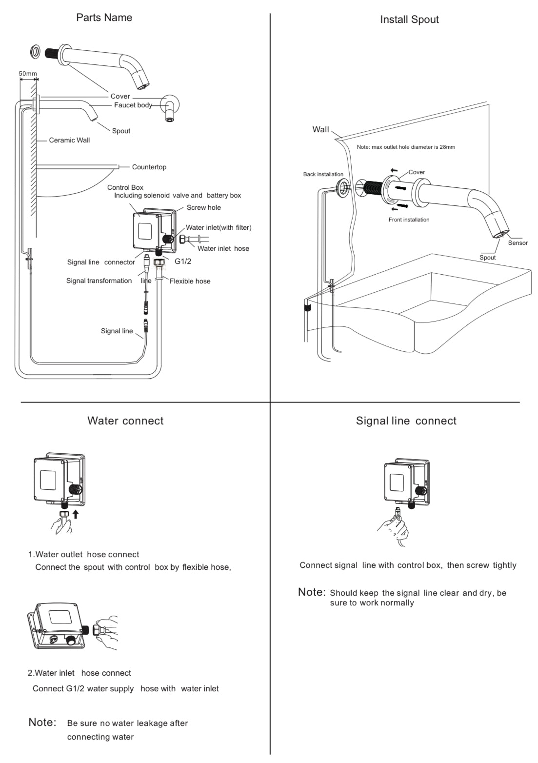 Owen & Finch 1-Gats Sensor Inbouw Wandkraan Chroom