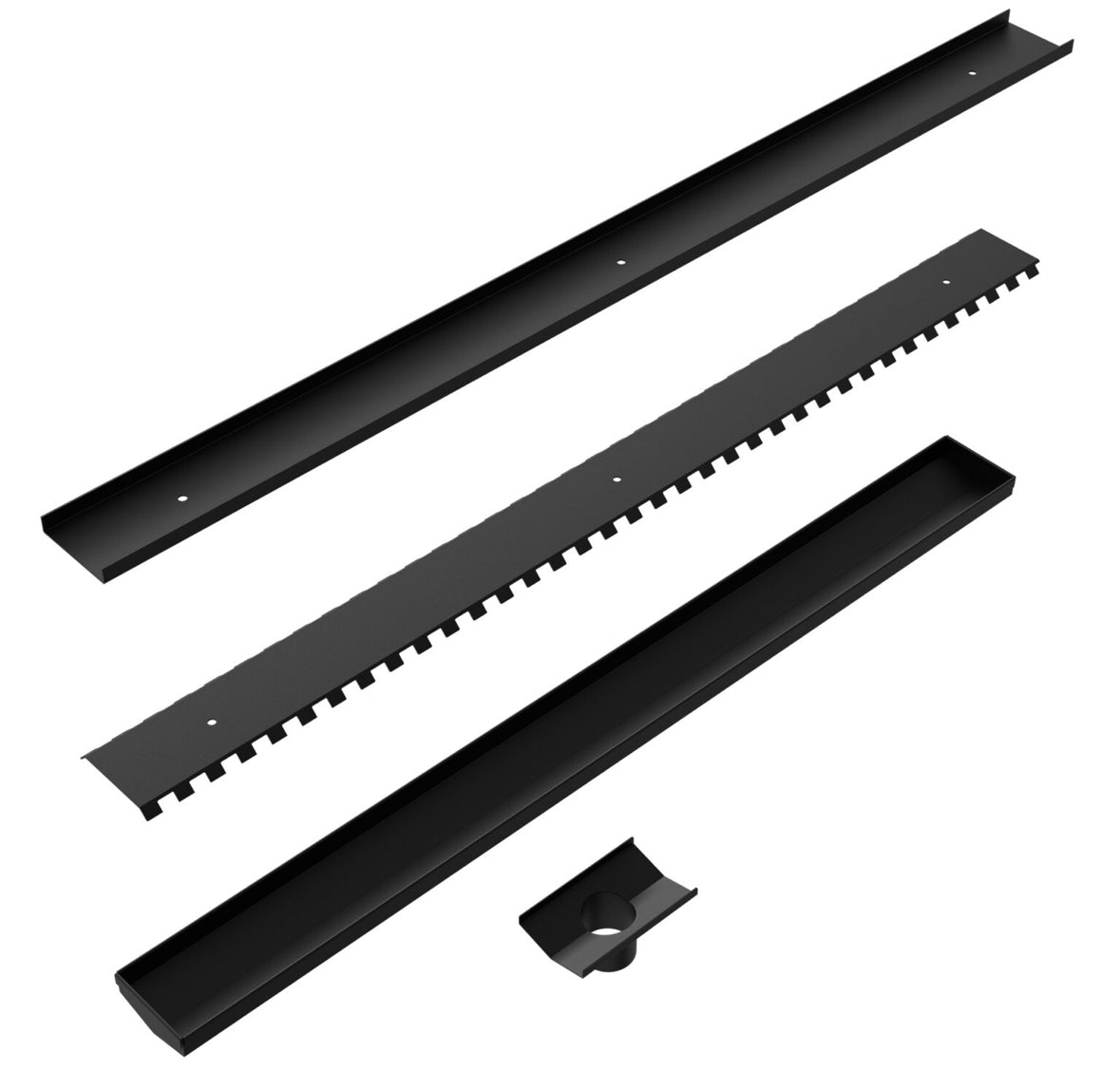 Owen & Finch Douchegoot Met Tegelrooster Matte Black 900mm