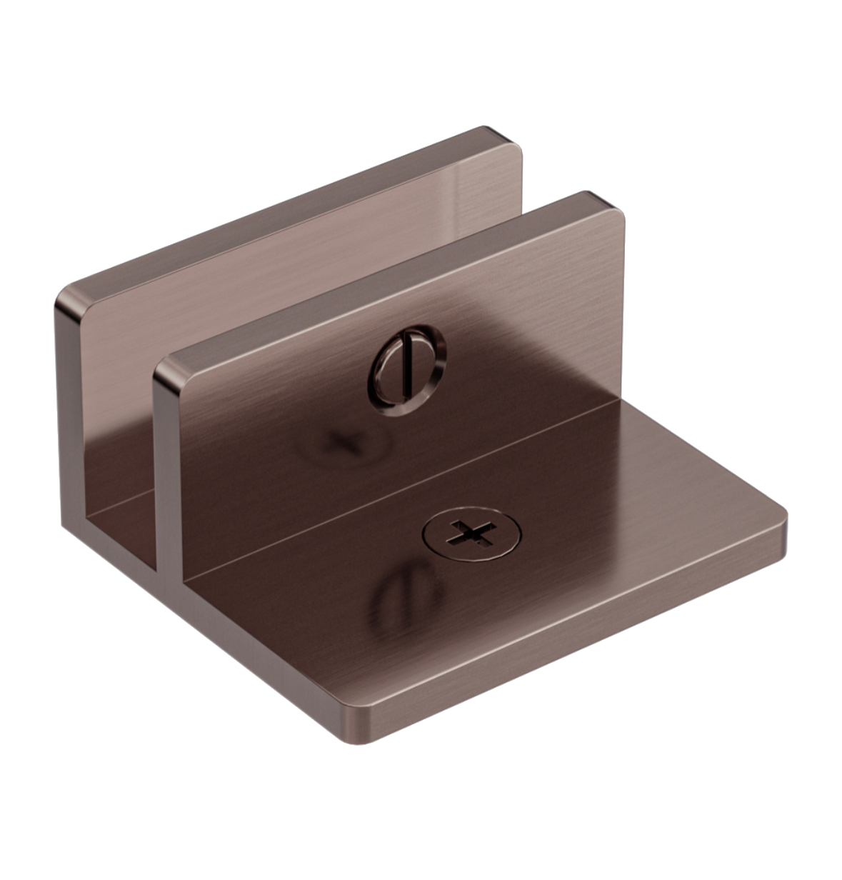Owen & Finch Glasbeslag Wand- Vloerbevestigingsplaat Brushed Satin Bronze PVD