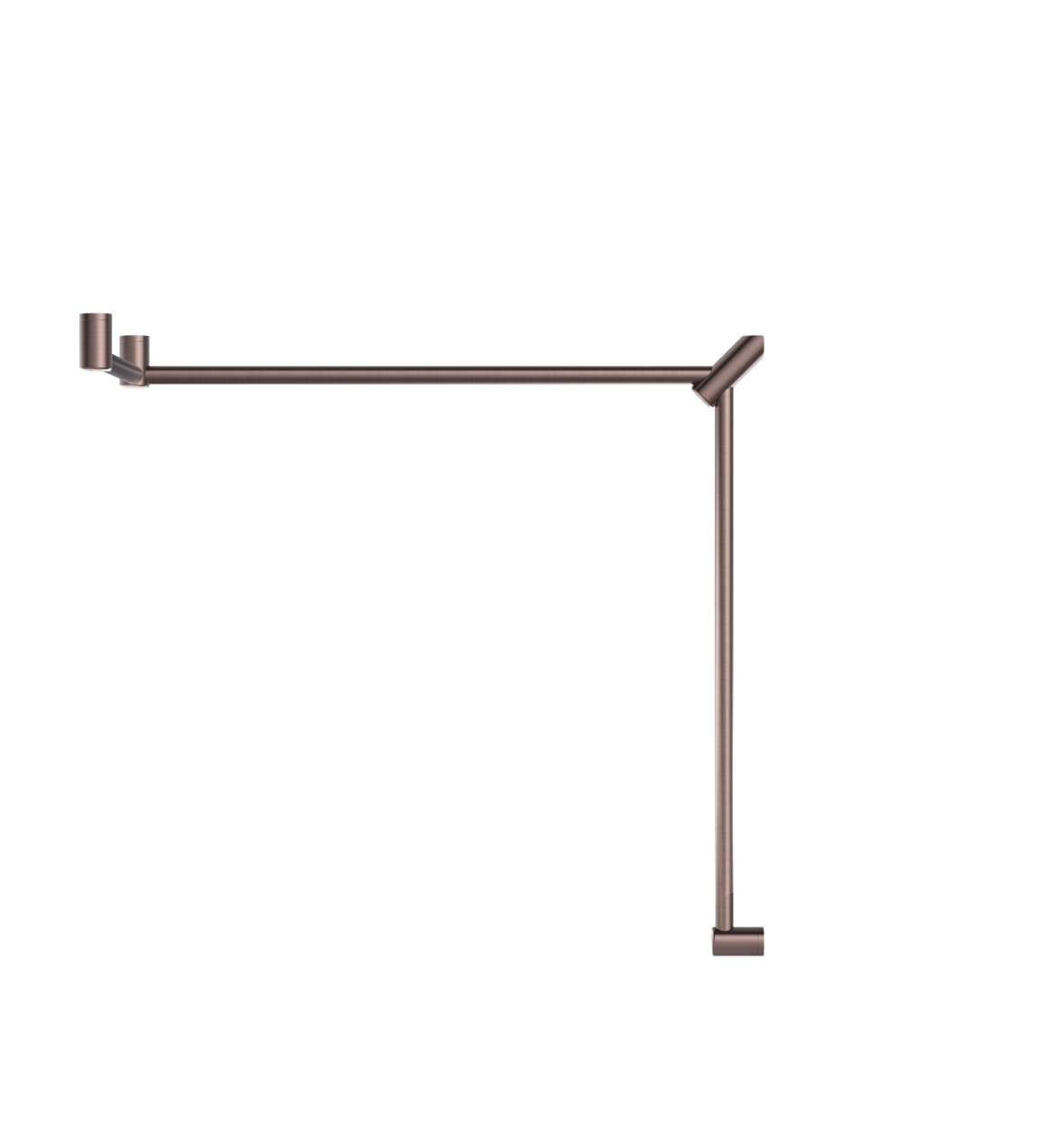 Owen & Finch Mecca Care Toiletgreep 90 Graden Doorlopend Brushed Satin Bronze PVD