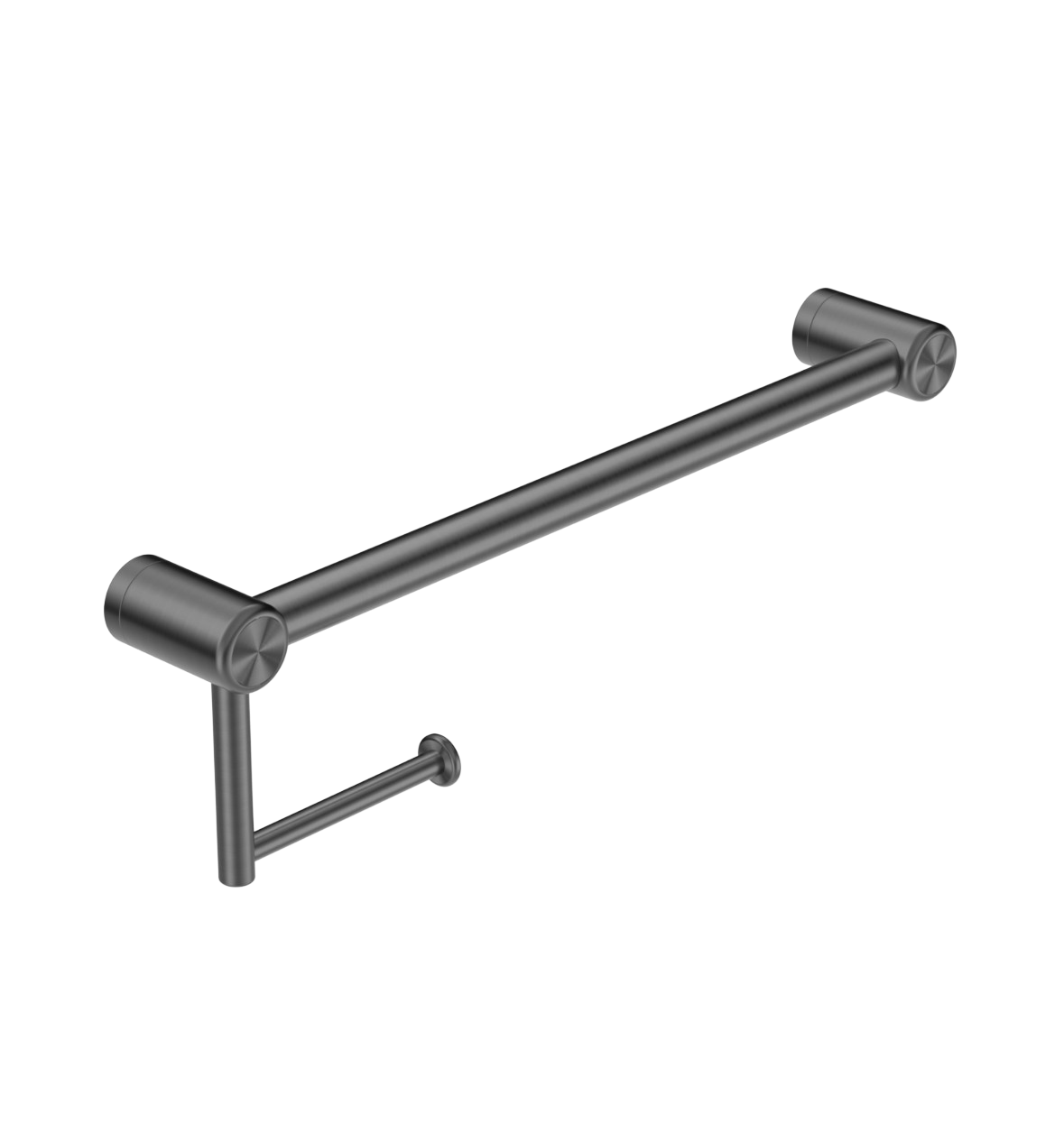 Owen & Finch Mecca Care Toiletrolhouder Met Handgreep Brushed Gun Metal PVD