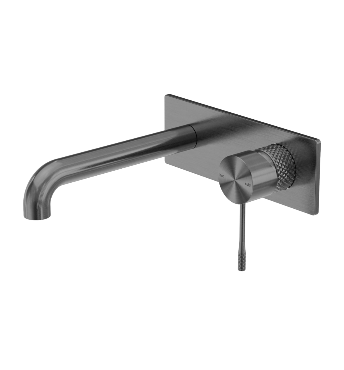 Owen & Finch Opal 2-Gats Inbouw Wastafelmengkraan Met Achterplaat Brushed Graphite PVD