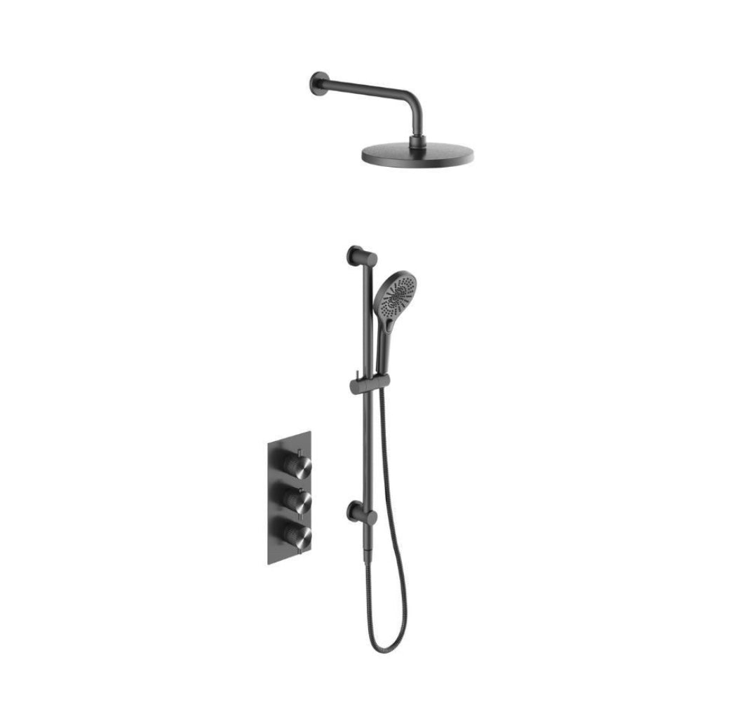 Owen & Finch Opal Inbouw Doucheset Met Thermostaatkraan Brushed Graphite PVD