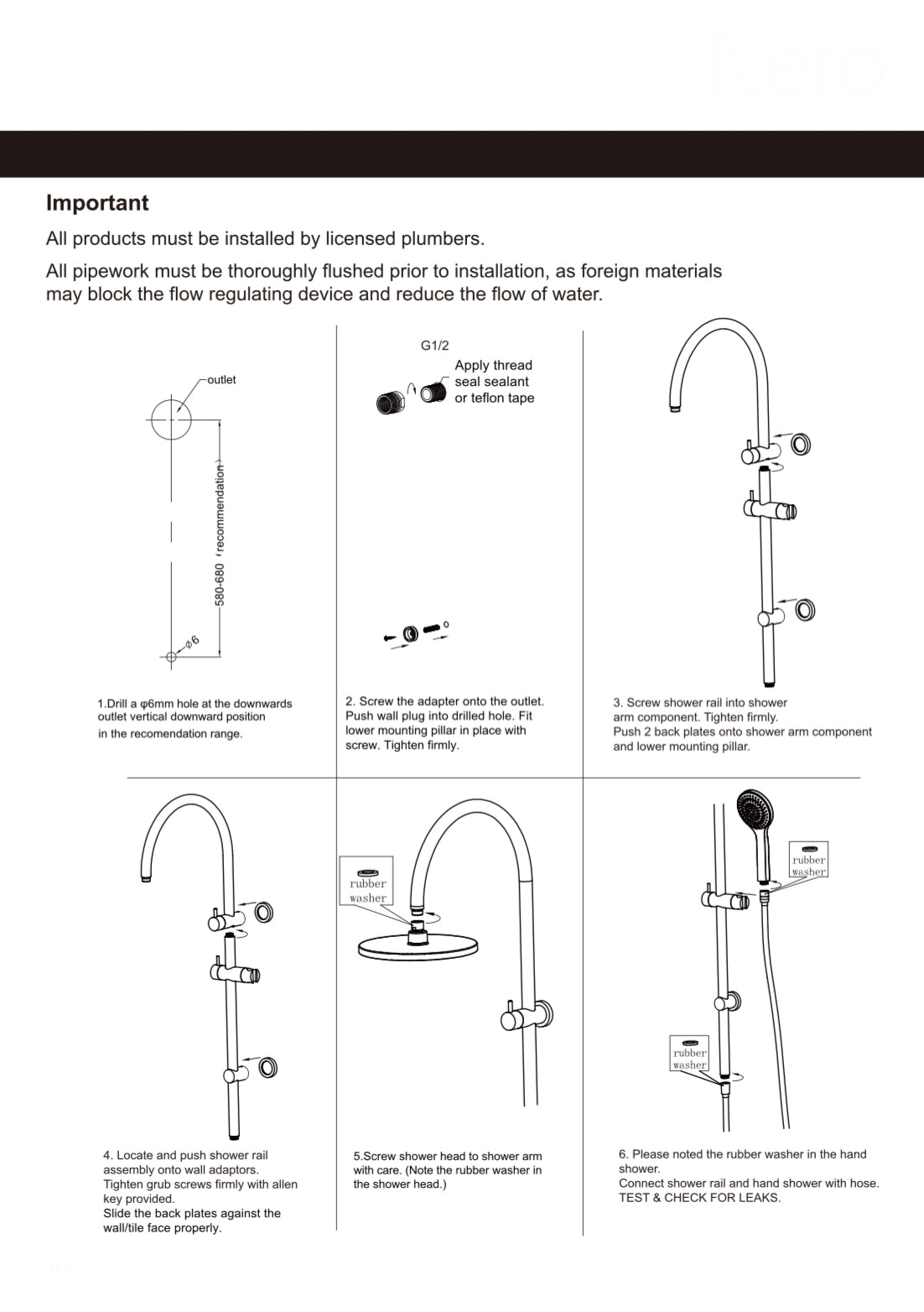 Owen & Finch Opal Air Shower Complete Doucheset Brushed Nickel Met Mengkraan