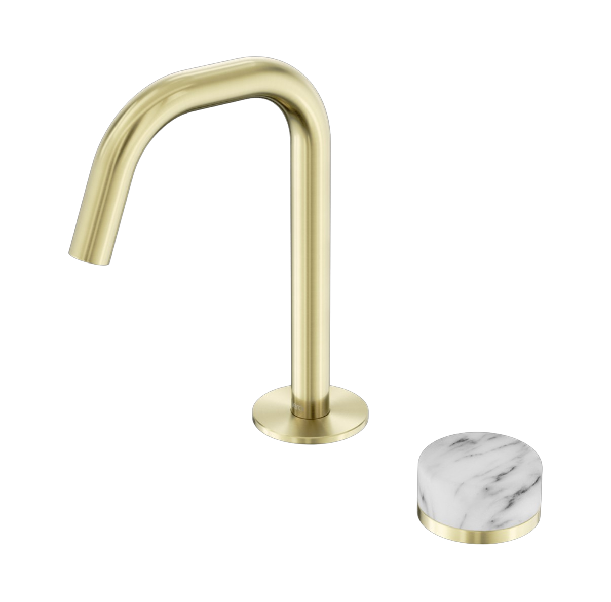 Owen & Finch 2-gats Progressive Inbouw Lage Wastafelmengkraan Met Marmeren Greep Brushed Champagne Gold PVD (OF24E045BG)