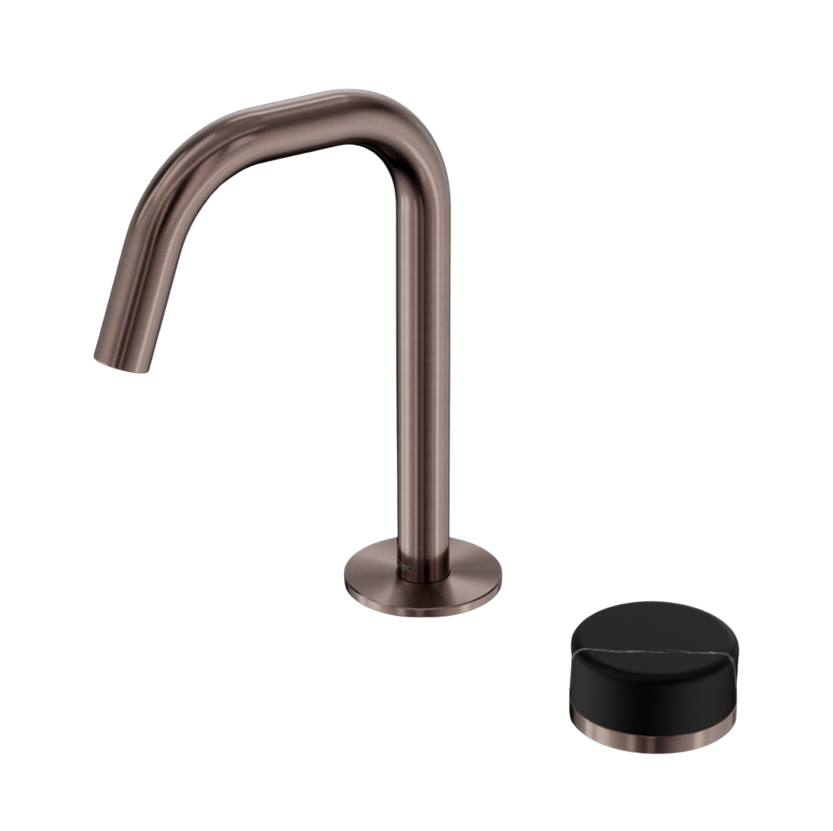 Owen & Finch 2-gats Progressive Inbouw Lage Wastafelmengkraan Marmeren Greep Brushed Satin Bronze PVD