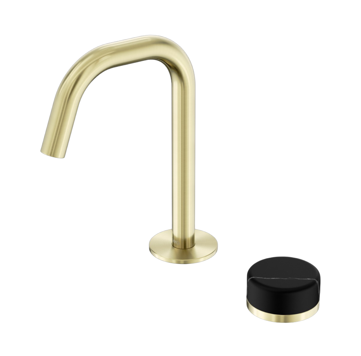 Owen & Finch 2-gats Progressive Inbouw Lage Wastafelmengkraan Met Marmeren Greep Brushed Champagne Gold PVD (OF24E045BG)