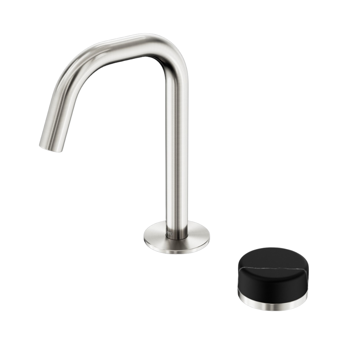 Owen & Finch 2-gats Progressive Inbouw Lage Wastafelmengkraan Met Marmeren Greep Brushed Nickel (OF24E045BN)
