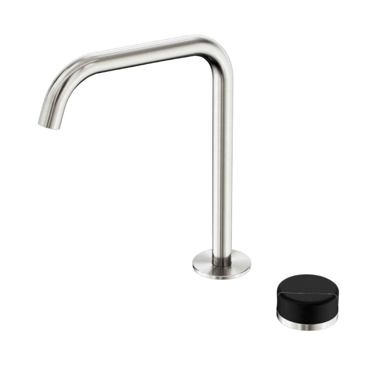 Owen & Finch 2-gats Progressive Inbouw Hoge Wastafelmengkraan Marmeren Greep Brushed Nickel