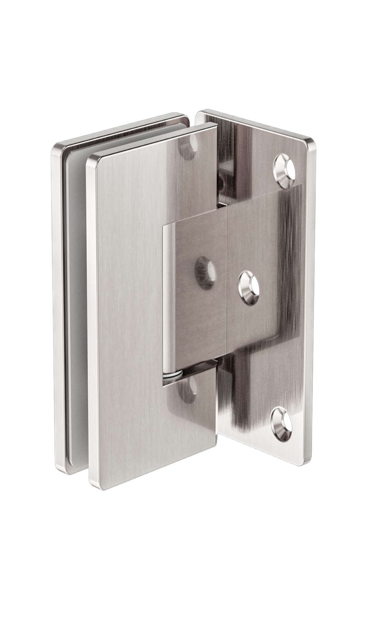 Owen & Finch Glasbeslag Douchedeur Scharnier 90 Graden Draaibaar Brushed Nickel Set Van 2 (OFSH101BN)
