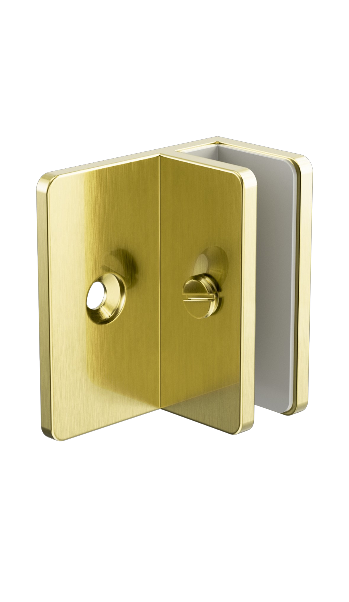 Owen & Finch Glasbeslag Wand- Vloerbevestigingsplaat Brushed Champagne Gold PVD (OFSH202BG)