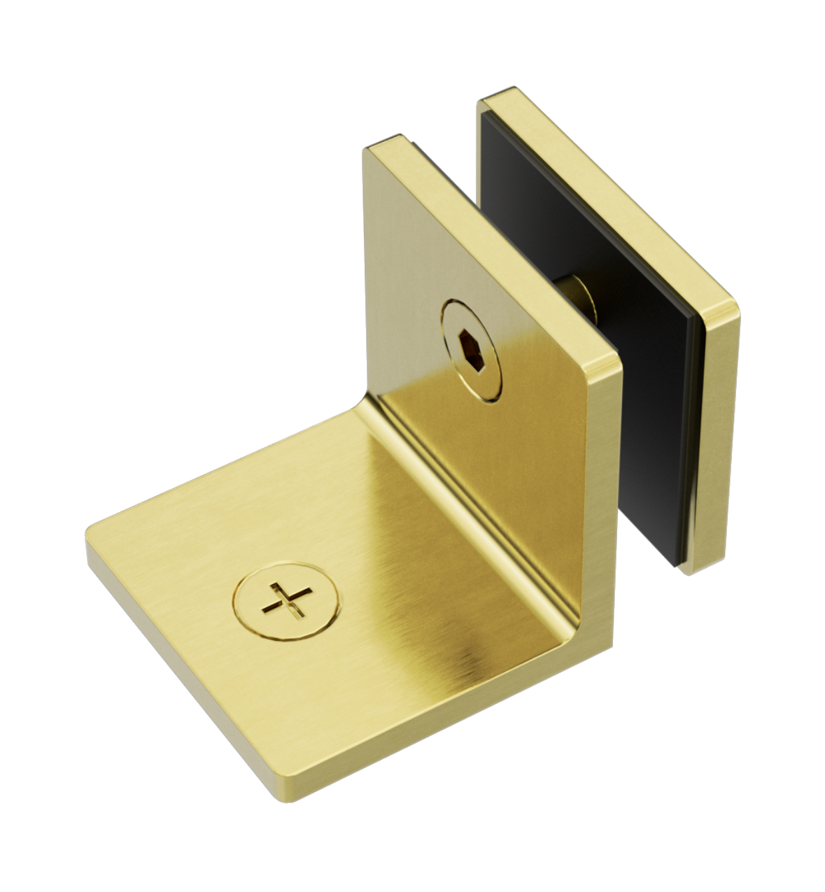 Owen & Fich Glasbeslag Wand-Glas Bevestiging Brushed Champagne Gold PVD (OFSH204BG)