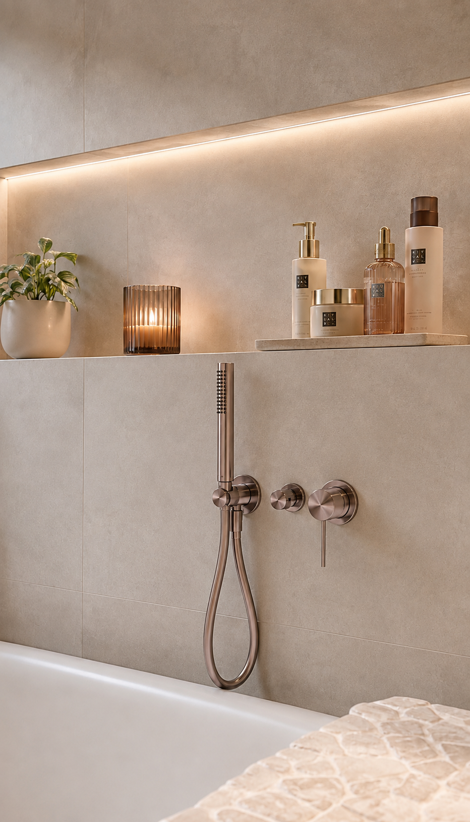 Handdouche Met Omstel Messing Geborsteld Satijn Brons PVD | Owen & Finch (OF221912fBZ)