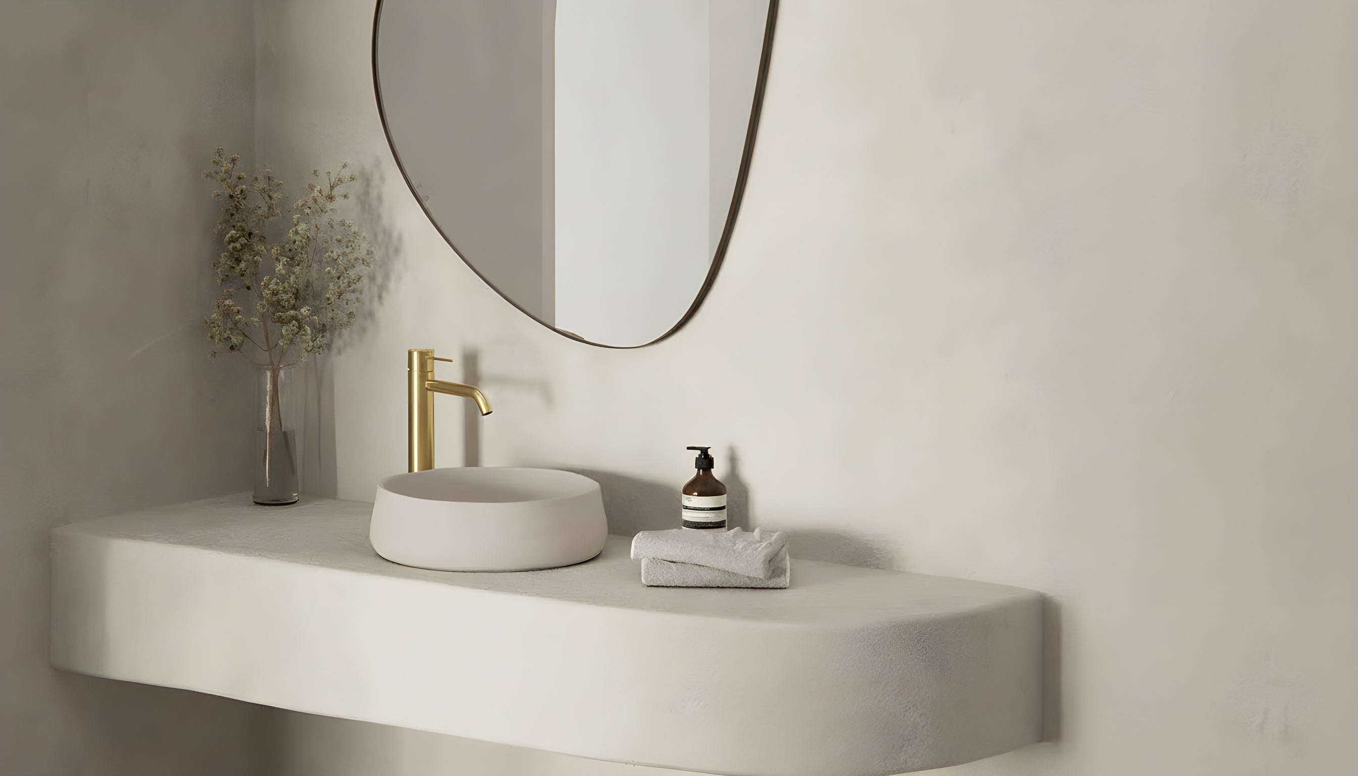 Owen & Finch Messing Hoge Fonteinmengkraan Geborsteld Champagne Goud PVD (OF221901eBG)