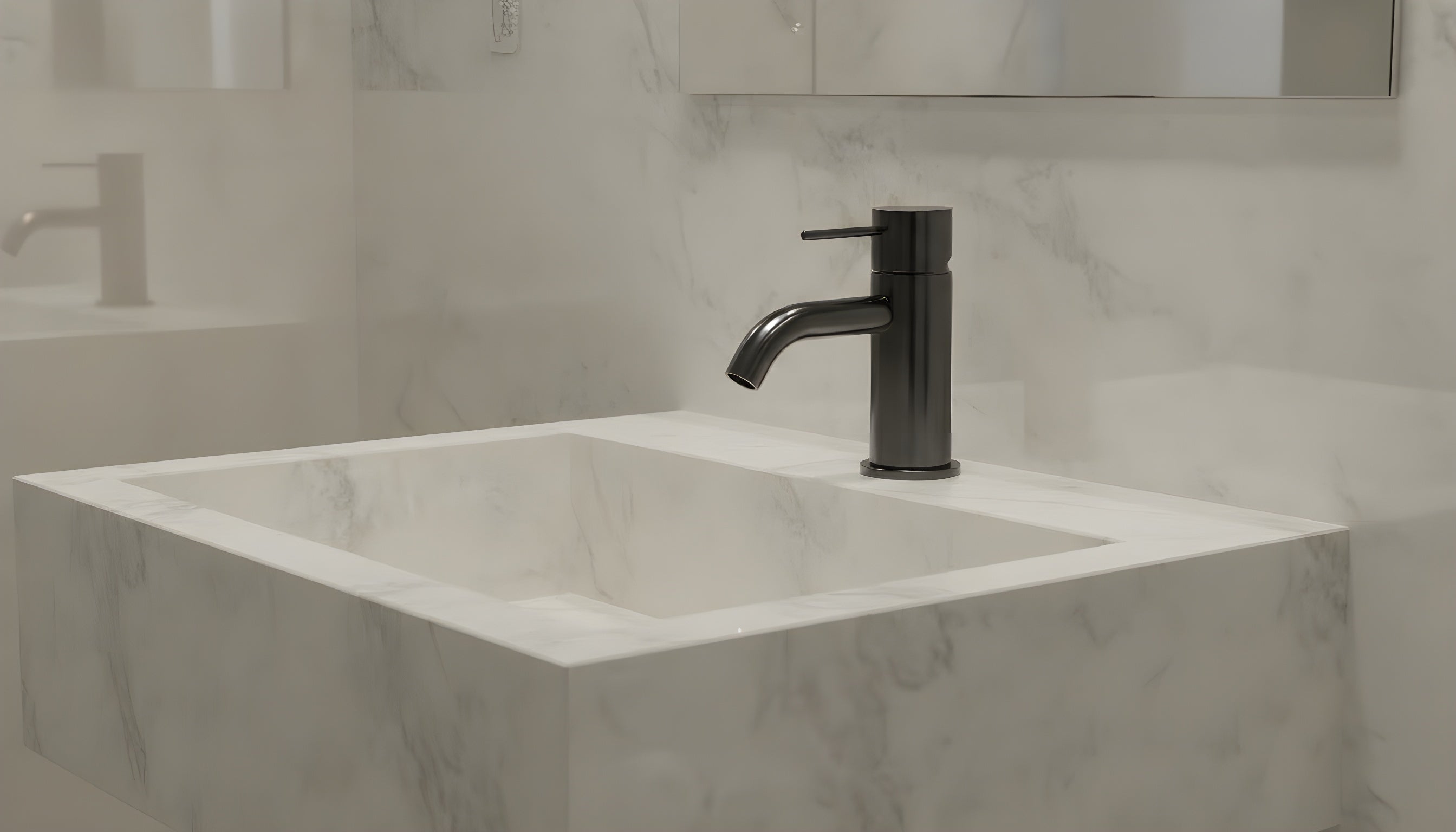 Owen & Finch Messing Lage Fonteinmengkraan Geborsteld Gun Metal PVD (OF221901fGM)