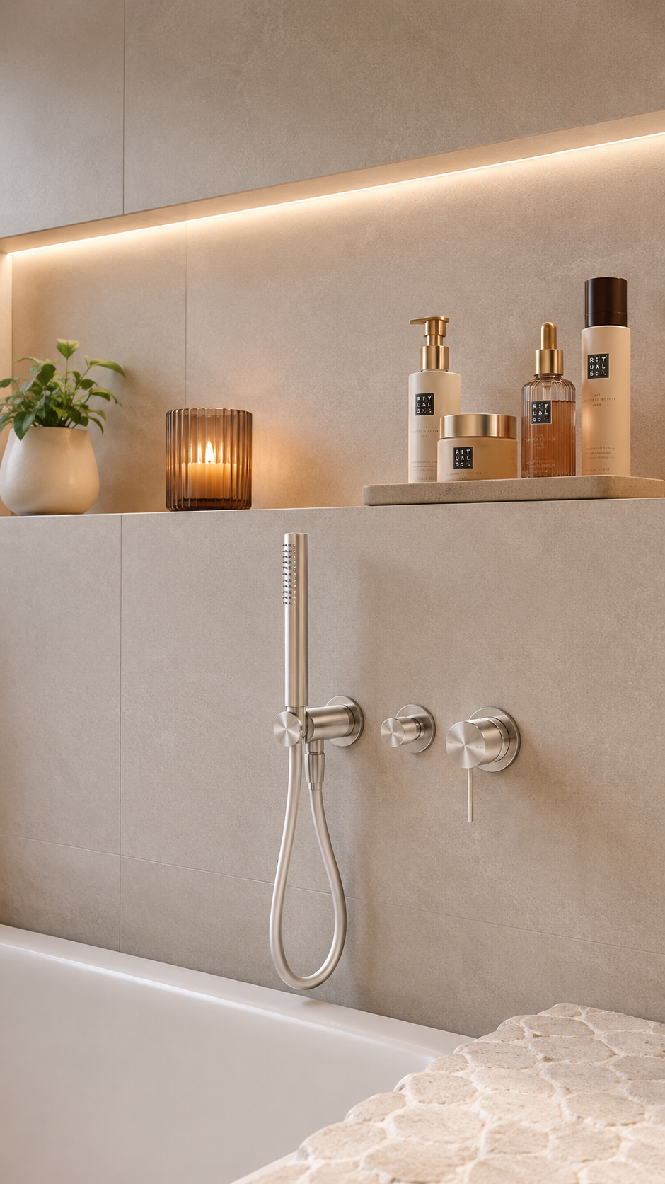 Handdouche Met Omstel Messing Geborsteld Nikkel | Owen & Finch (OF221912fBN)