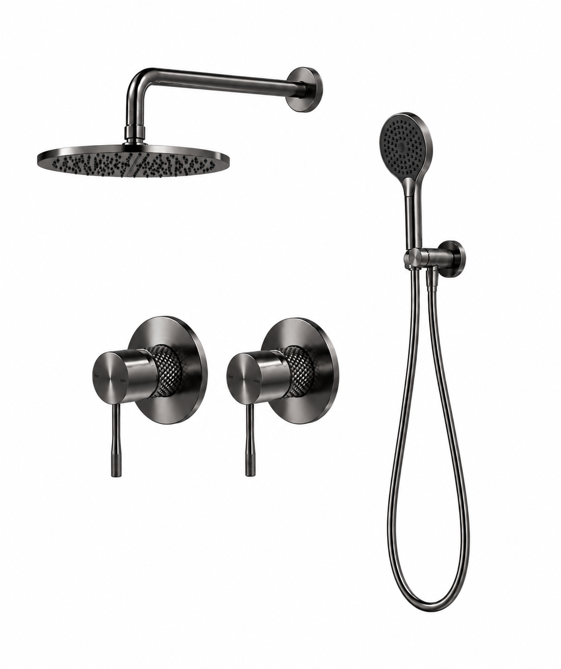 Complete Inbouw Regendoucheset Ø300 mm | Geborsteld Grafiet PVD | Owen & Finch (OF251914GR)