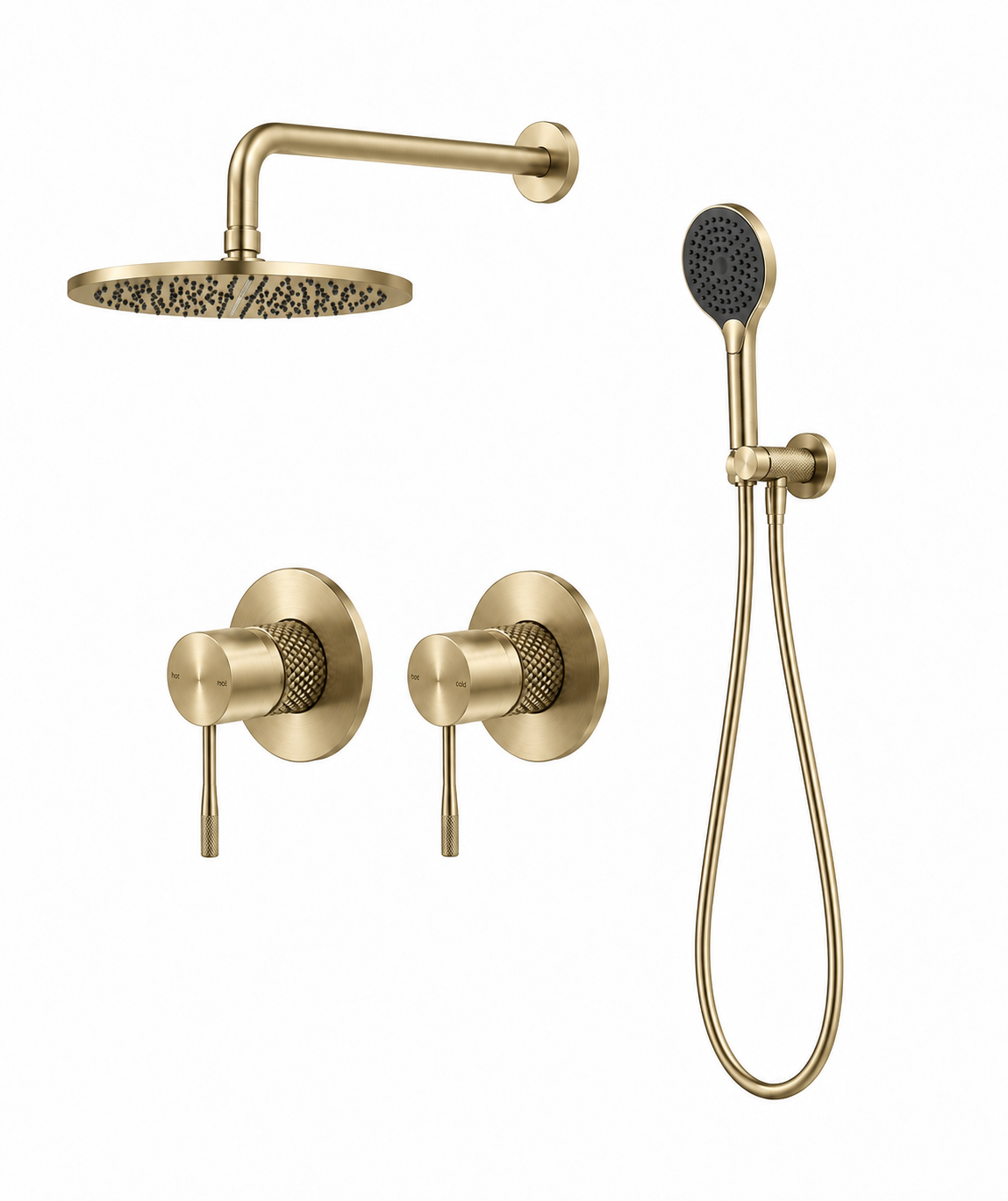 Complete Inbouw Regendoucheset Ø300 mm | Geborsteld Champagne Goud PVD | Owen & Finch (OF251914BG)