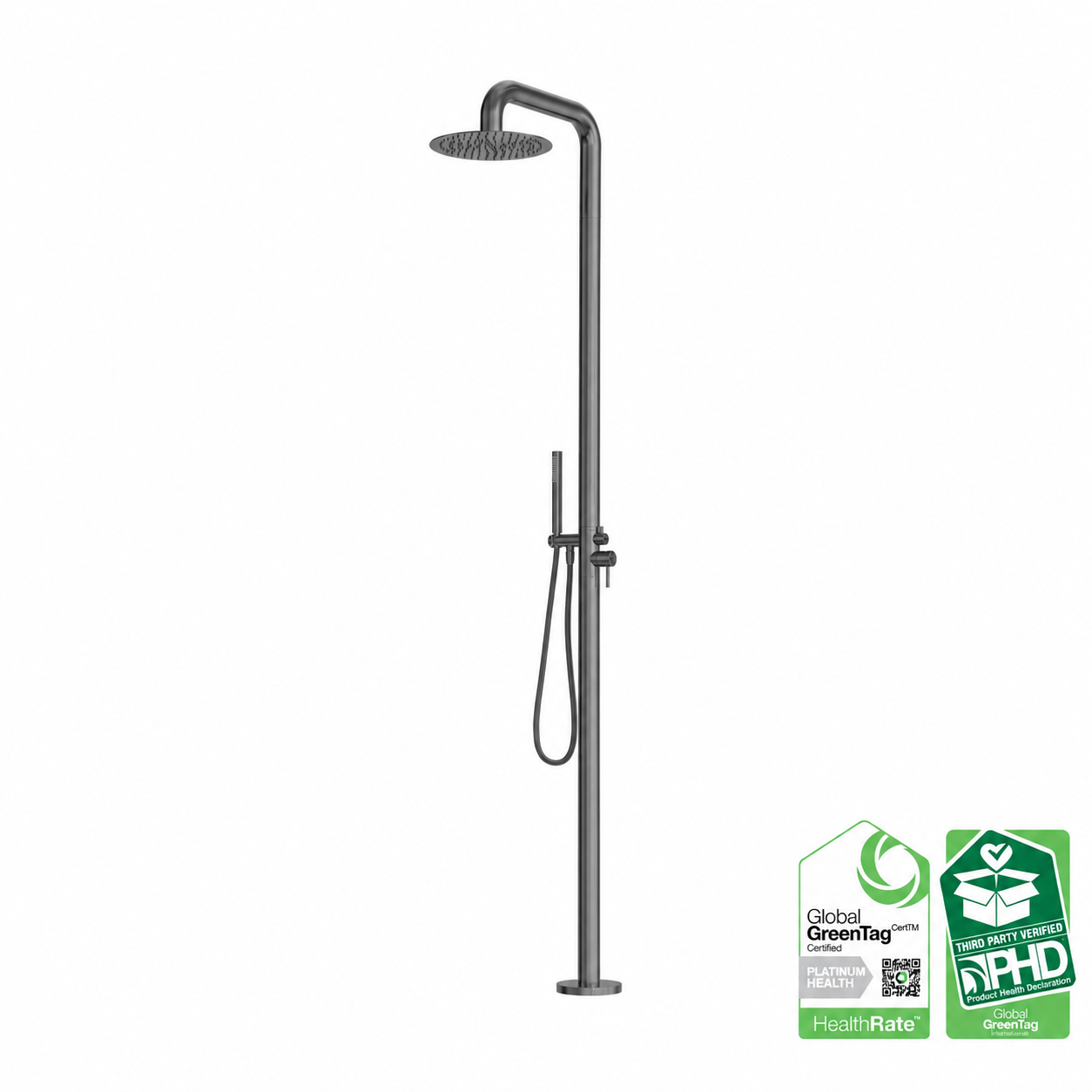 Buitendouche met Handdouche 316L RVS Geborsteld Grafiet PVD | Owen & Finch (OF162205aGR)