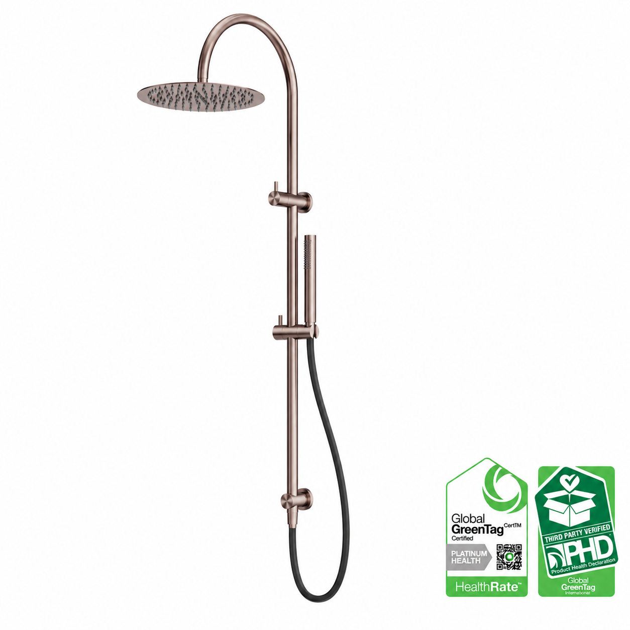 Owen &amp; Finch Luxury Outdoor Rain Shower with Handheld Shower Head – 316L Stainless Steel Brushed Satin Bronze PVD (OF162205c01BZ) 