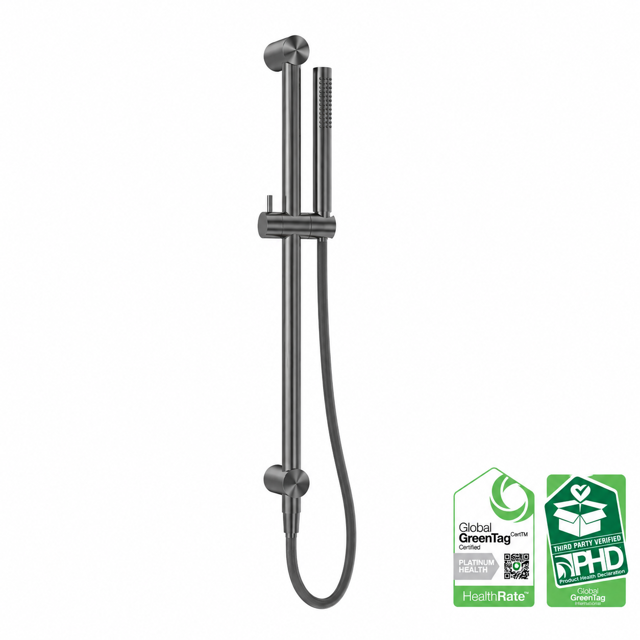 Buitendouche Met Glijstang 316L RVS Geborsteld Grafiet PVD | Owen & Finch (OF162205b01GR)