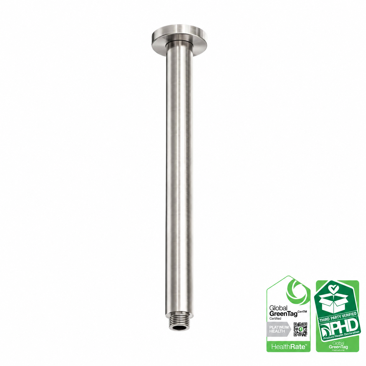 Brushed Nickel Ceiling Arm - 316LRVS 30 cm - Sustainable Luxury for Rain Showers (OF510BN)