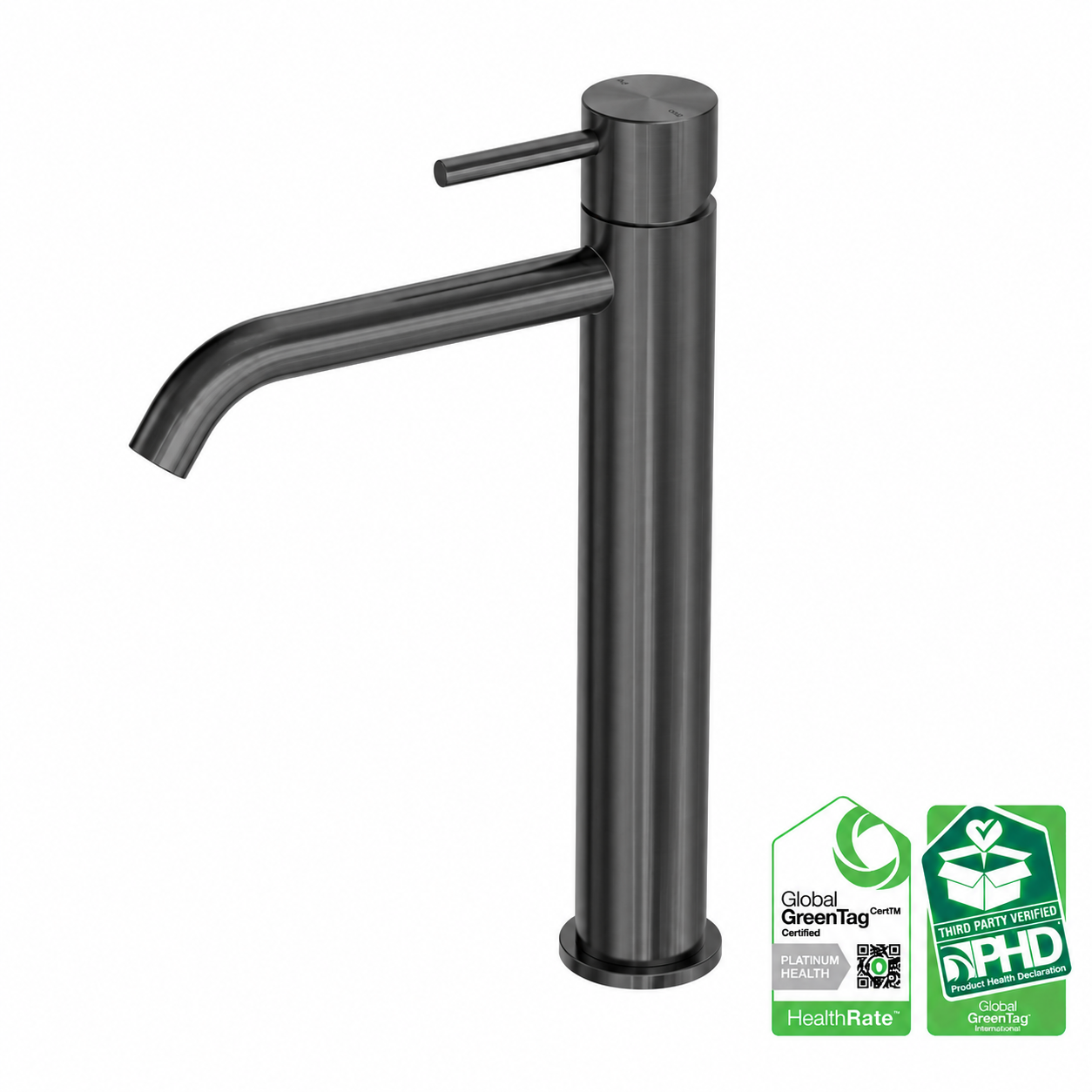 Owen &amp; Finch Tall Basin Faucet - 316L Stainless Steel - Brushed Graphite (PVD) - Indoor &amp; Outdoor Use (OF162201aGR)