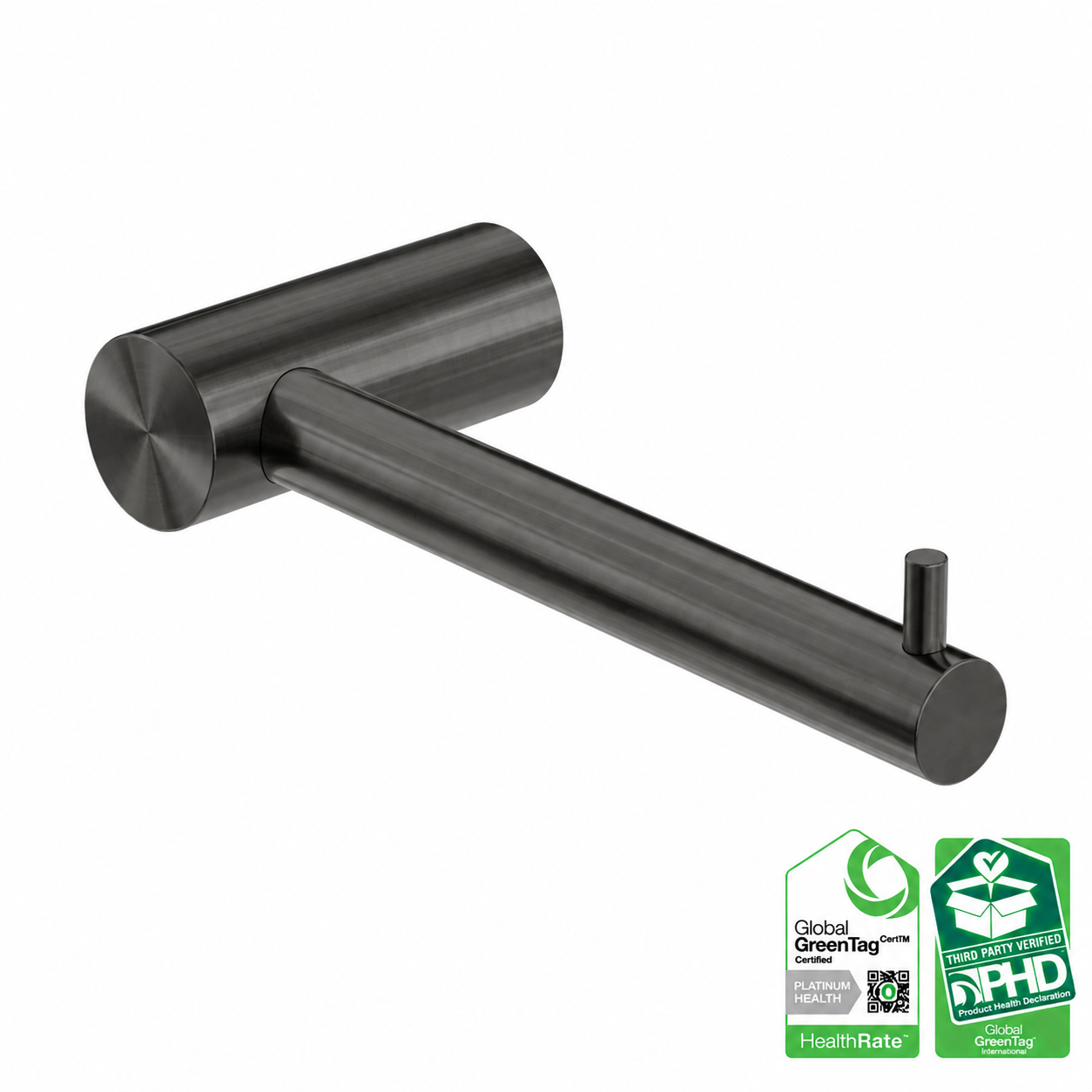 Owen &amp; Finch Toilet Roll Holder – 316L Stainless Steel – Brushed Graphite (PVD) – Wall Mounted (OF1686GR)