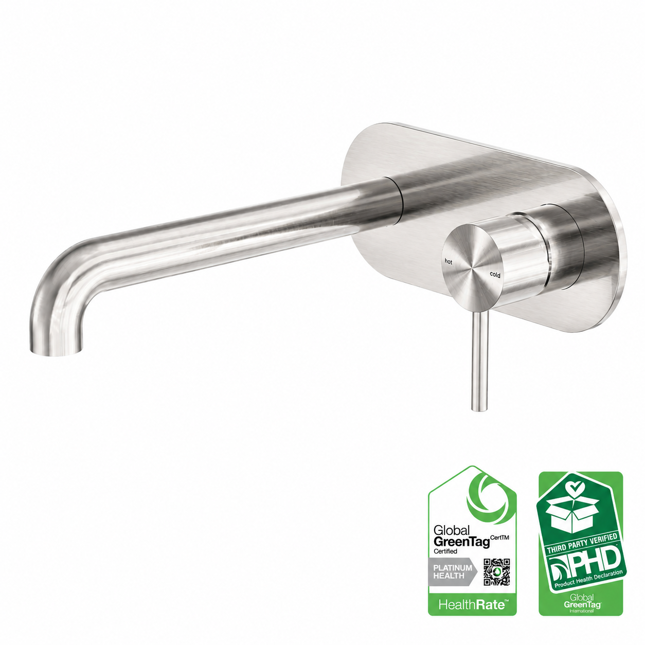 Owen &amp; Finch Built-in Wall Mixer with Backplate - 316L Stainless Steel - Brushed Nickel - Indoor &amp; Outdoor (OF162210aBN)