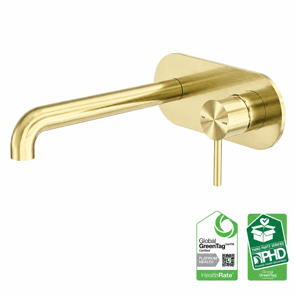 Owen &amp; Finch Built-in Wall Mixer with Back Plate - 316L Stainless Steel - Brushed Champagne Gold (PVD) - Indoor &amp; Outdoor (OF162210aBG)