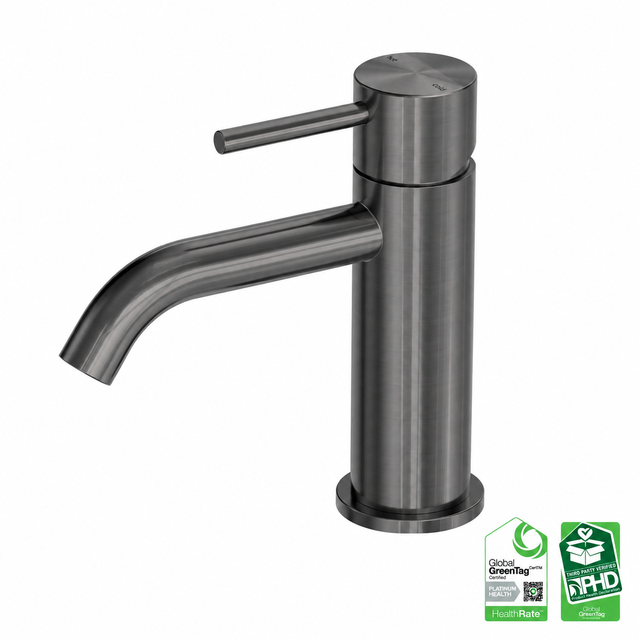 Owen &amp; Finch Low Basin Faucet - 316L Stainless Steel - Brushed Graphite (PVD) - Indoor &amp; Outdoor Use (OF162201GR)