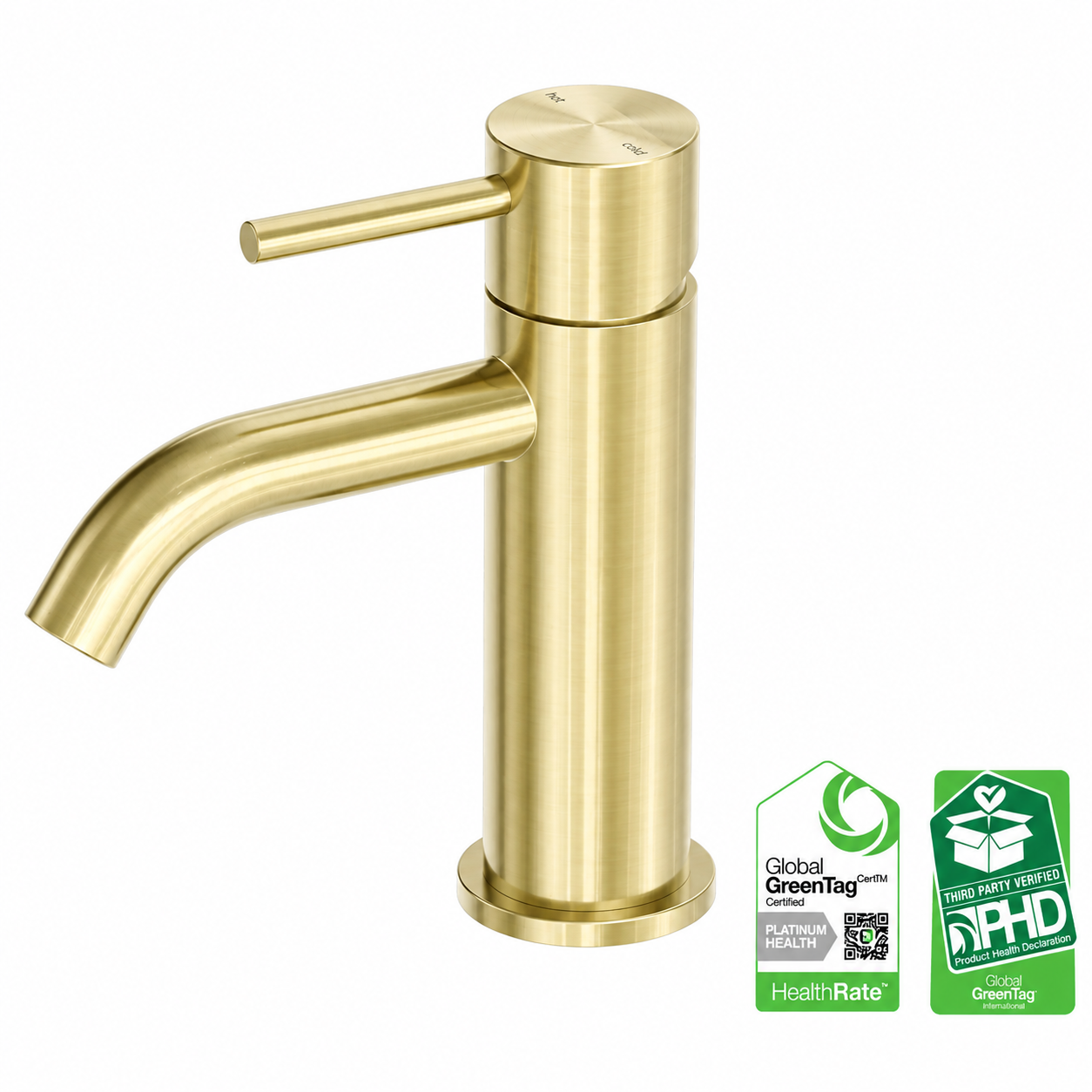 Owen &amp; Finch Low Basin Faucet - 316L Stainless Steel - Brushed Champagne Gold (PVD) - Indoor &amp; Outdoor Use (OF162201BG)