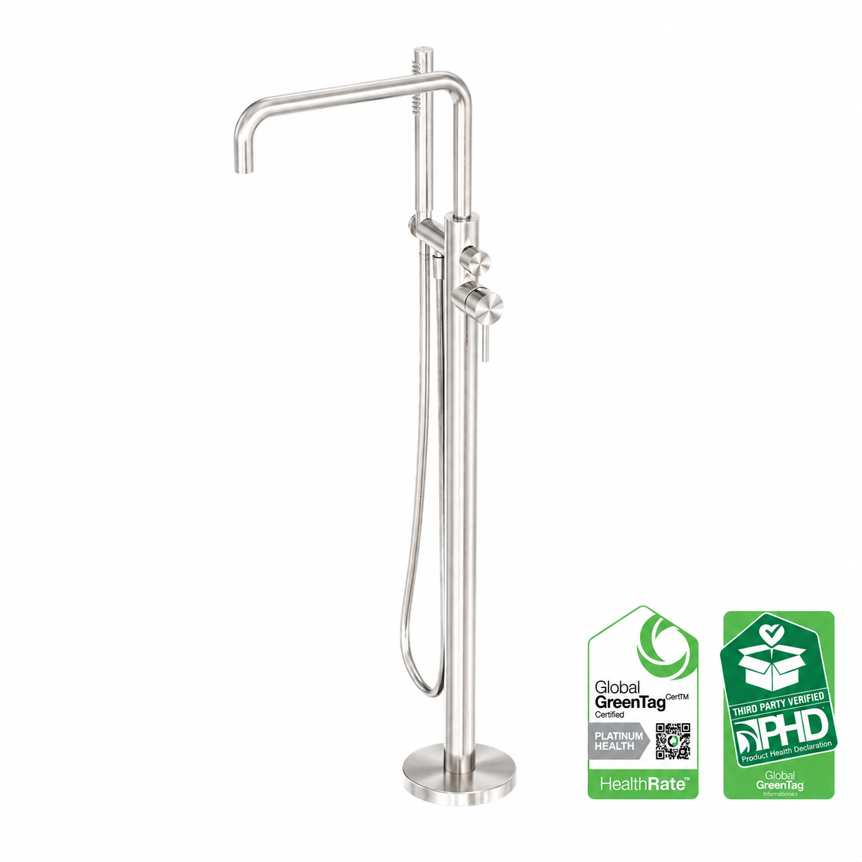 Owen &amp; Finch Luxury Freestanding Faucet – 316L Stainless Steel Brushed Nickel - Bath and Basin Faucet - (OF162203a02BN) 