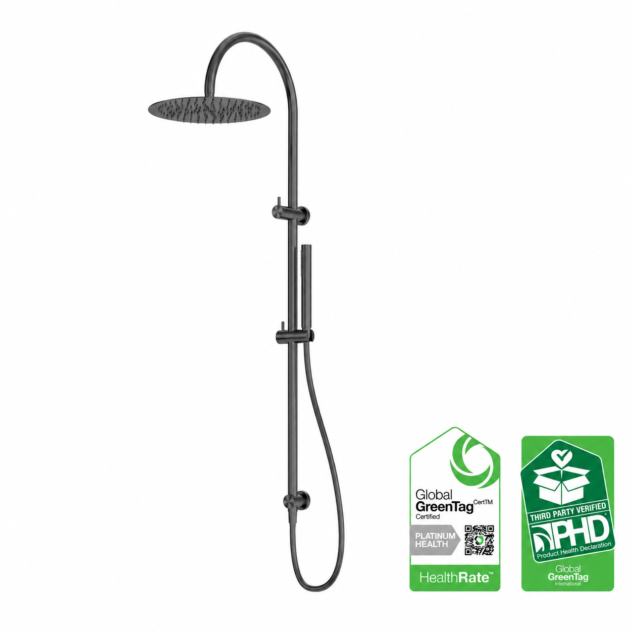 Owen &amp; Finch 316L Stainless Steel Shower Set Brushed Graphite With PVD Mixer Tap (OF162205c02GR)