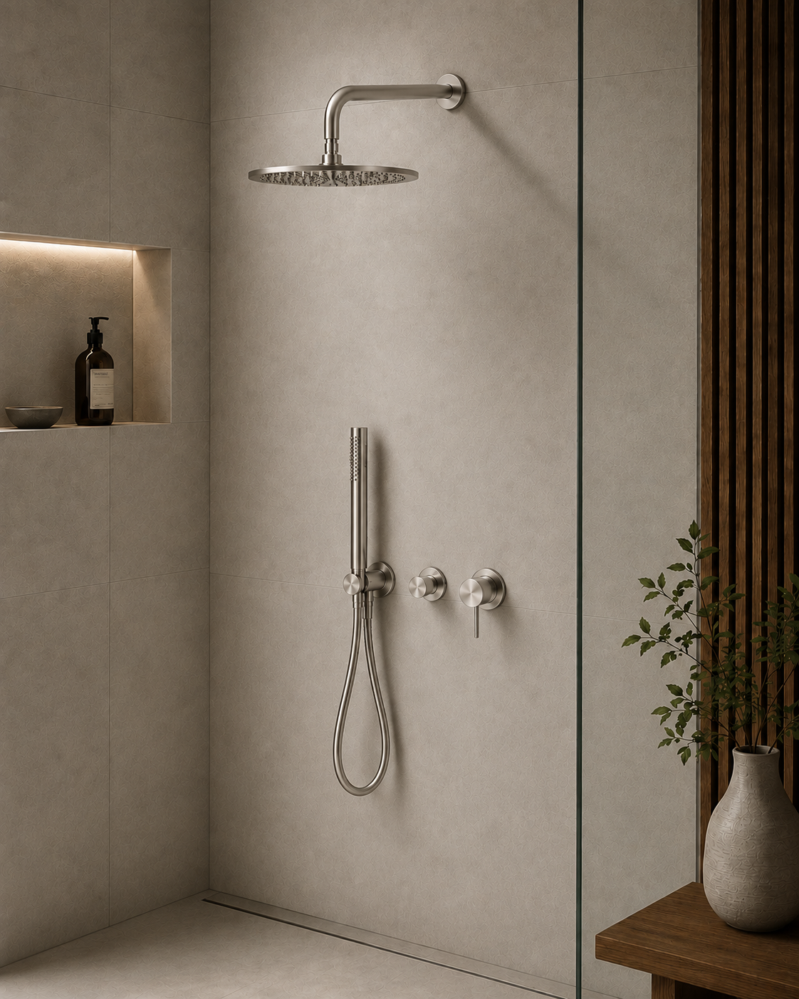 Complete Inbouw Regendoucheset | Geborsteld Nikkel | Owen & Finch (OF221914BN)